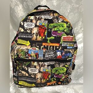 Marvel Comic Print Backpack Hulk Thor Iron Man Vintage Panel Design